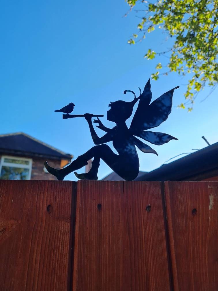 Fence Top Pixie Piper - Fairy - fairy house - garden - patio - magical - great gift for kids - summer - decoration - garden bar - bbq home
