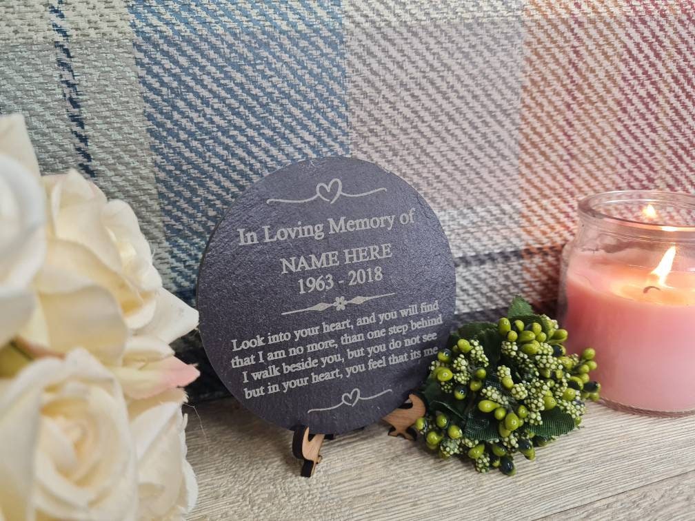 personalised memorial grave marker, memorial slate, indoor or outdoor, remembering your loved ones, Dad, Mum, Aunty, Uncle, Grandma, grandad
