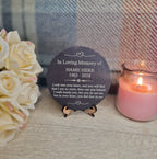 personalised memorial grave marker, memorial slate, indoor or outdoor, remembering your loved ones, Dad, Mum, Aunty, Uncle, Grandma, grandad