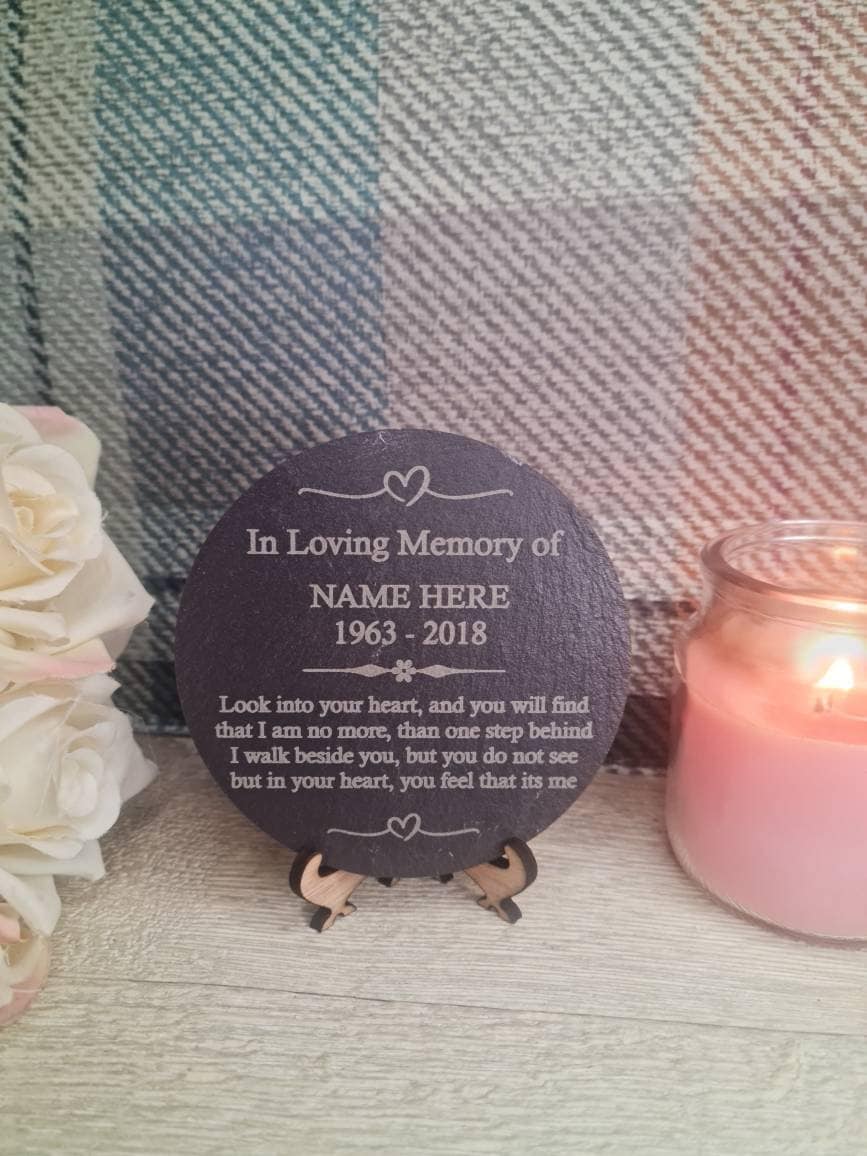 personalised memorial grave marker, memorial slate, indoor or outdoor, remembering your loved ones, Dad, Mum, Aunty, Uncle, Grandma, grandad