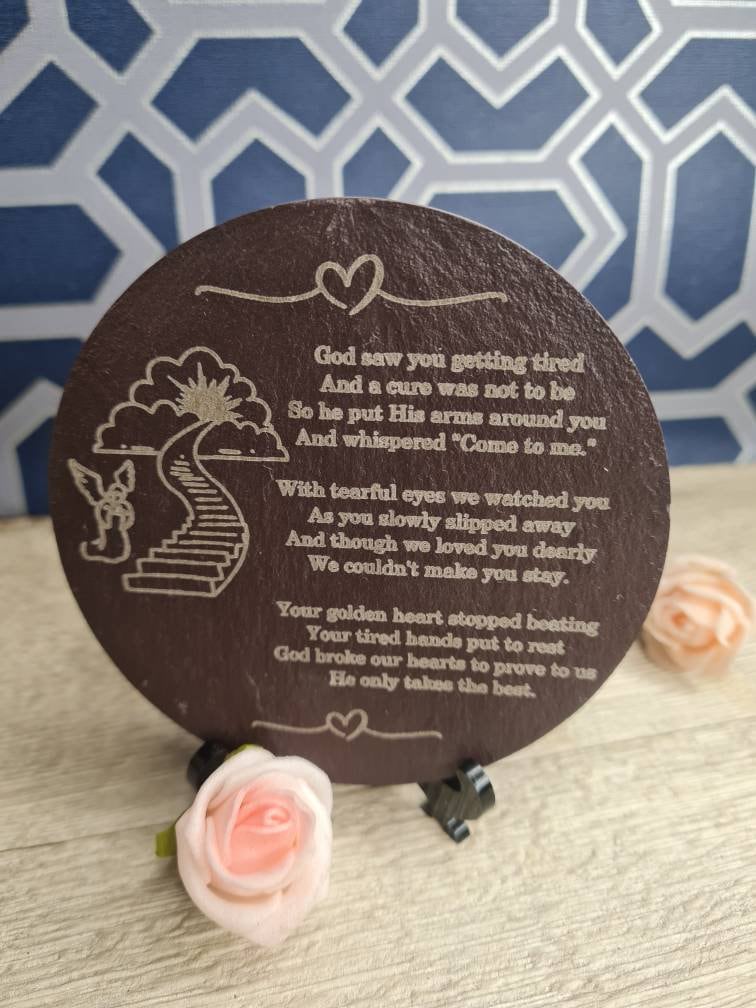 memorial grave marker, memorial slate, indoor or outdoor, remembering your loved ones, Dad, Mum, Aunty, Uncle, Grandma, grandad