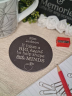 Personalised teacher coaster - display ornament - thank your teacher - gift from child - end of term - unique, bespoke gift - beautiful item