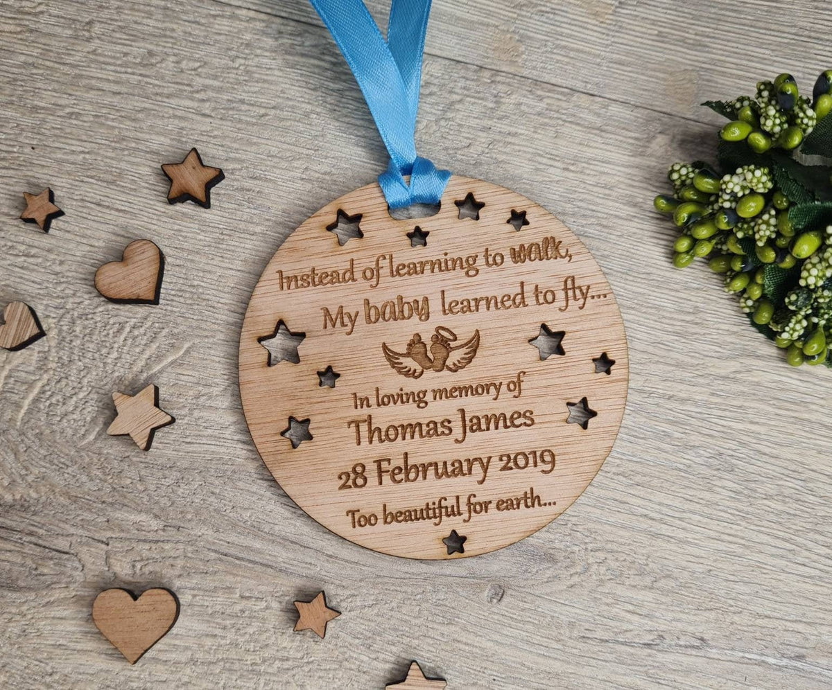 Beautiful Personalised Baby memorial Bauble ornament, lovely item to remember a lost child. Beautiful gift, for anniversary of death? memory