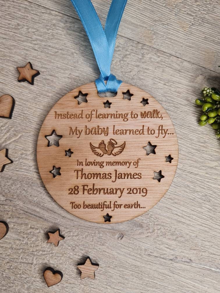 Beautiful Personalised Baby memorial Bauble ornament, lovely item to remember a lost child. Beautiful gift, for anniversary of death? memory