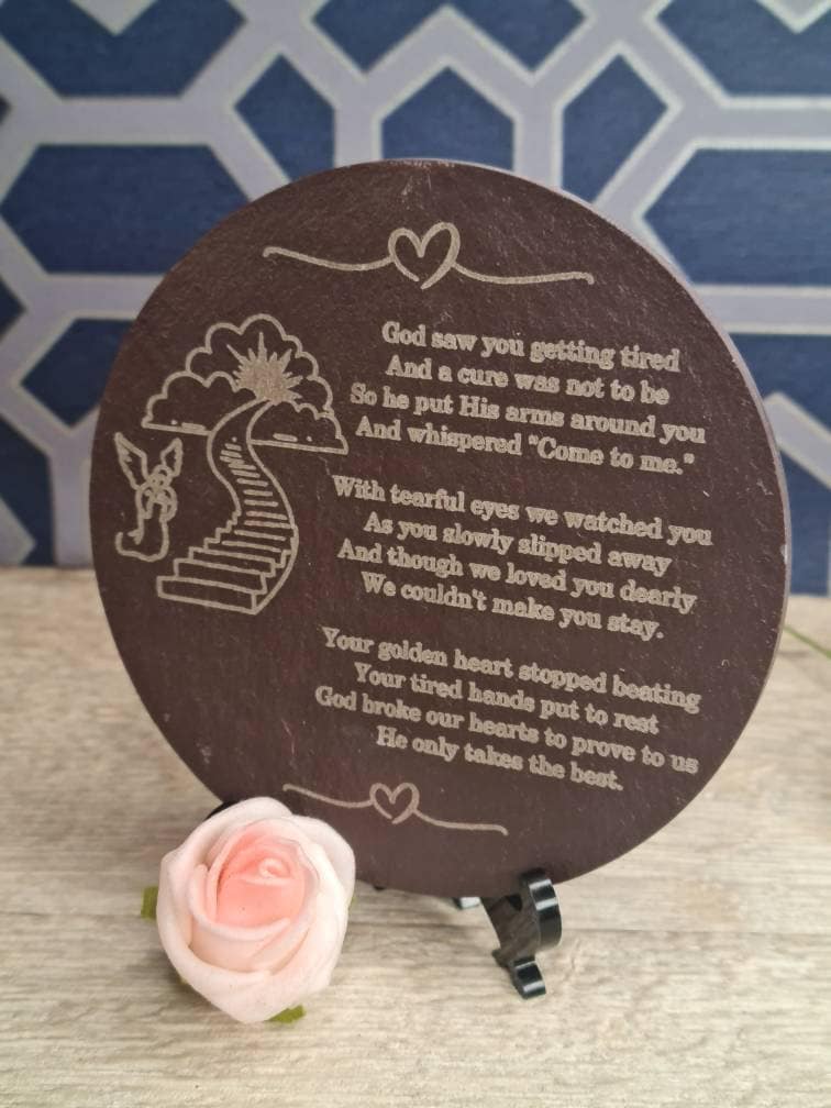 memorial grave marker, memorial slate, indoor or outdoor, remembering your loved ones, Dad, Mum, Aunty, Uncle, Grandma, grandad