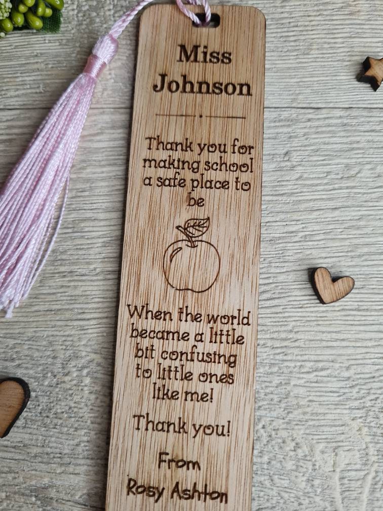 personalised wooden bookmark - Lockdown Learning - Teacher thank you gift - graduation - Teacher - teaching - thank you gift - end of term