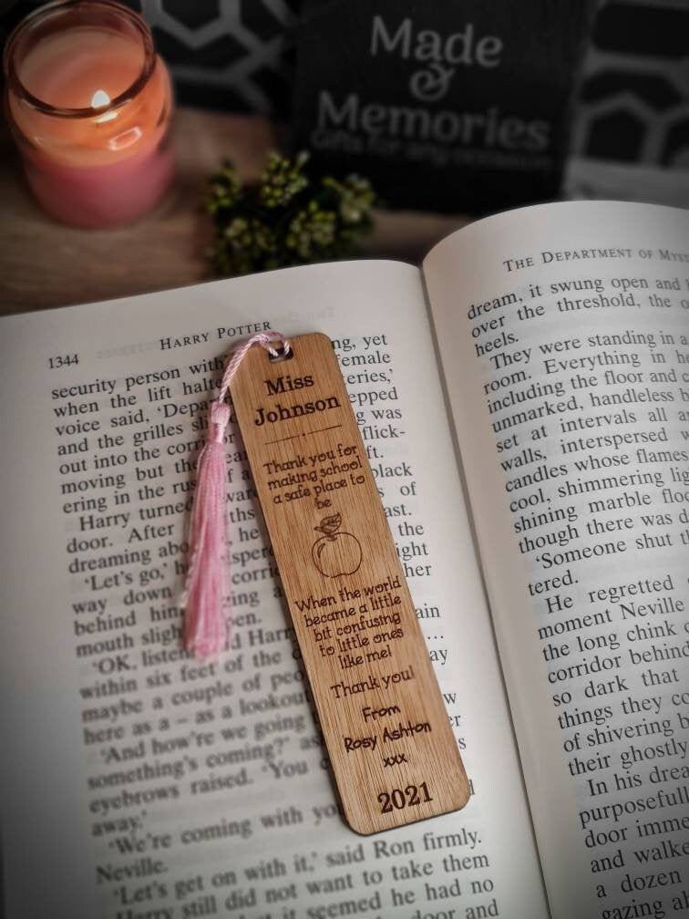 personalised wooden bookmark - Lockdown Learning - Teacher thank you gift - graduation - Teacher - teaching - thank you gift - end of term