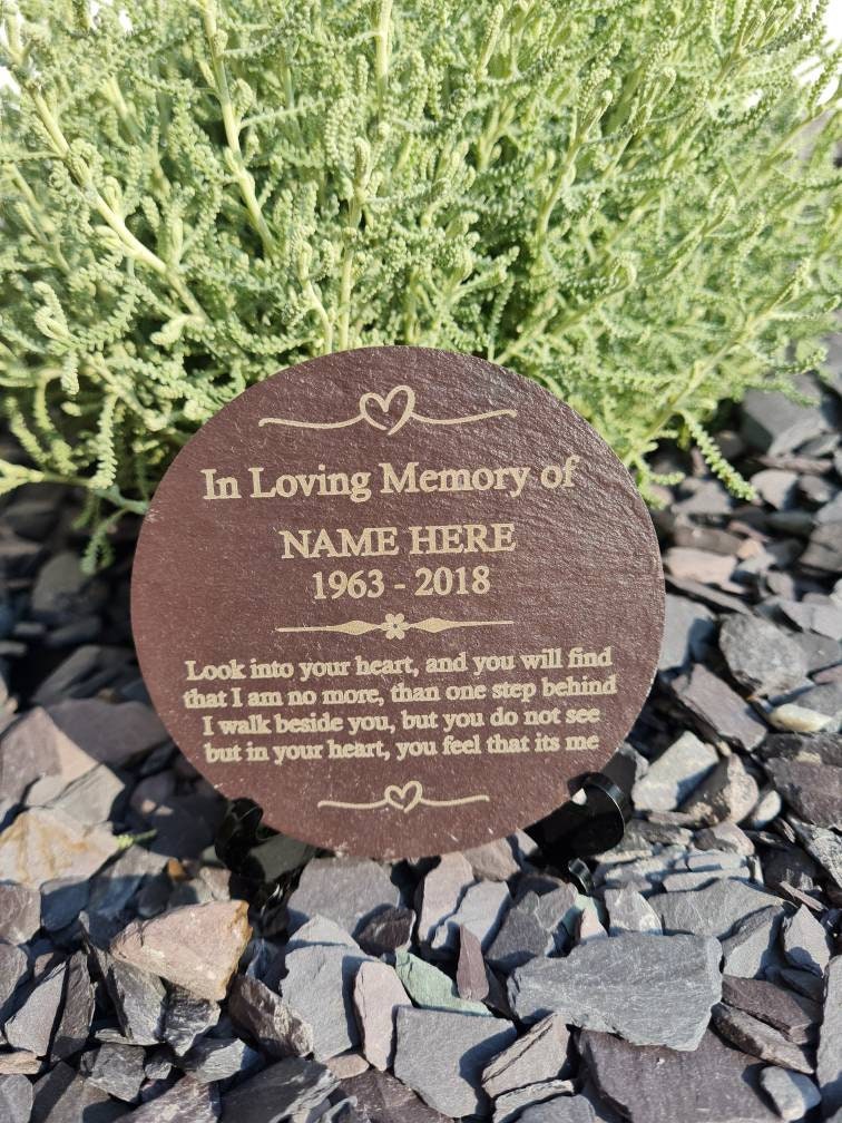 personalised memorial grave marker, memorial slate, indoor or outdoor, remembering your loved ones, Dad, Mum, Aunty, Uncle, Grandma, grandad