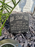 Personalised memorial grave marker, memorial slate, indoor or outdoor, remembering your loved ones, Dad, Mum, Aunty, Uncle, Grandma, grandad