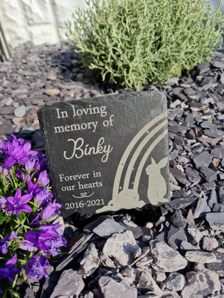 personalised pet Memorial grave marker, memorial slate, indoor or outdoor, remembering your pets, cat, dog, rabbit, bunny, budgie, hamster