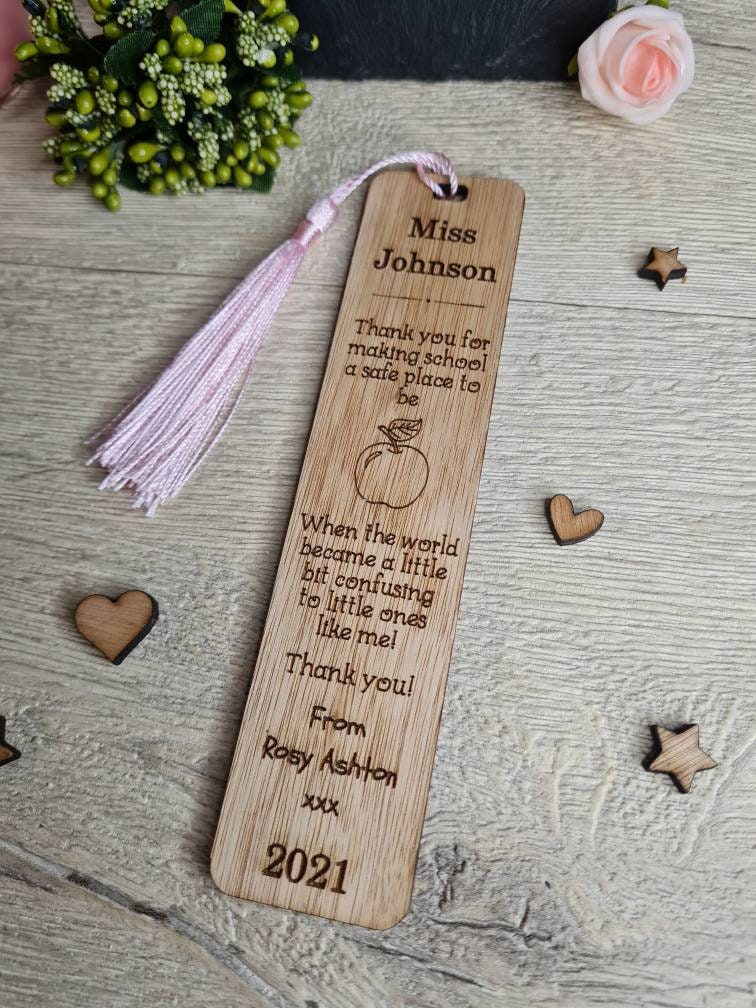 personalised wooden bookmark - Lockdown Learning - Teacher thank you gift - graduation - Teacher - teaching - thank you gift - end of term