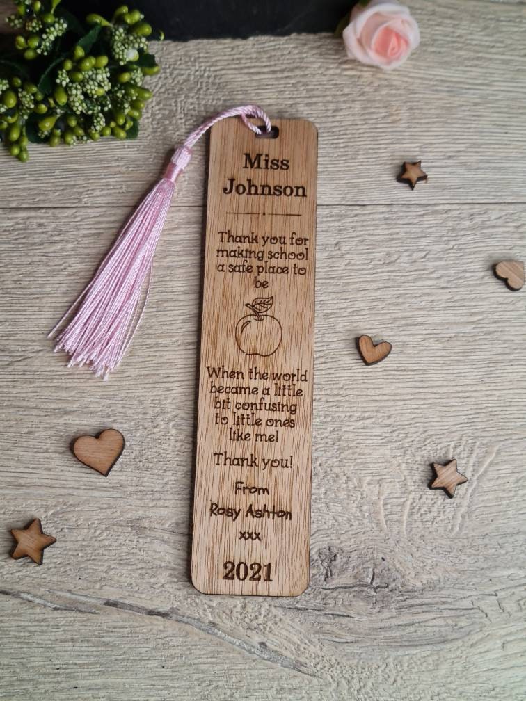 personalised wooden bookmark - Lockdown Learning - Teacher thank you gift - graduation - Teacher - teaching - thank you gift - end of term