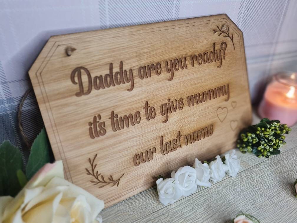 Cute rustic wedding sign for page boy - flower girl - marriage sign - photography - flatlay - decoration - gift - surprise