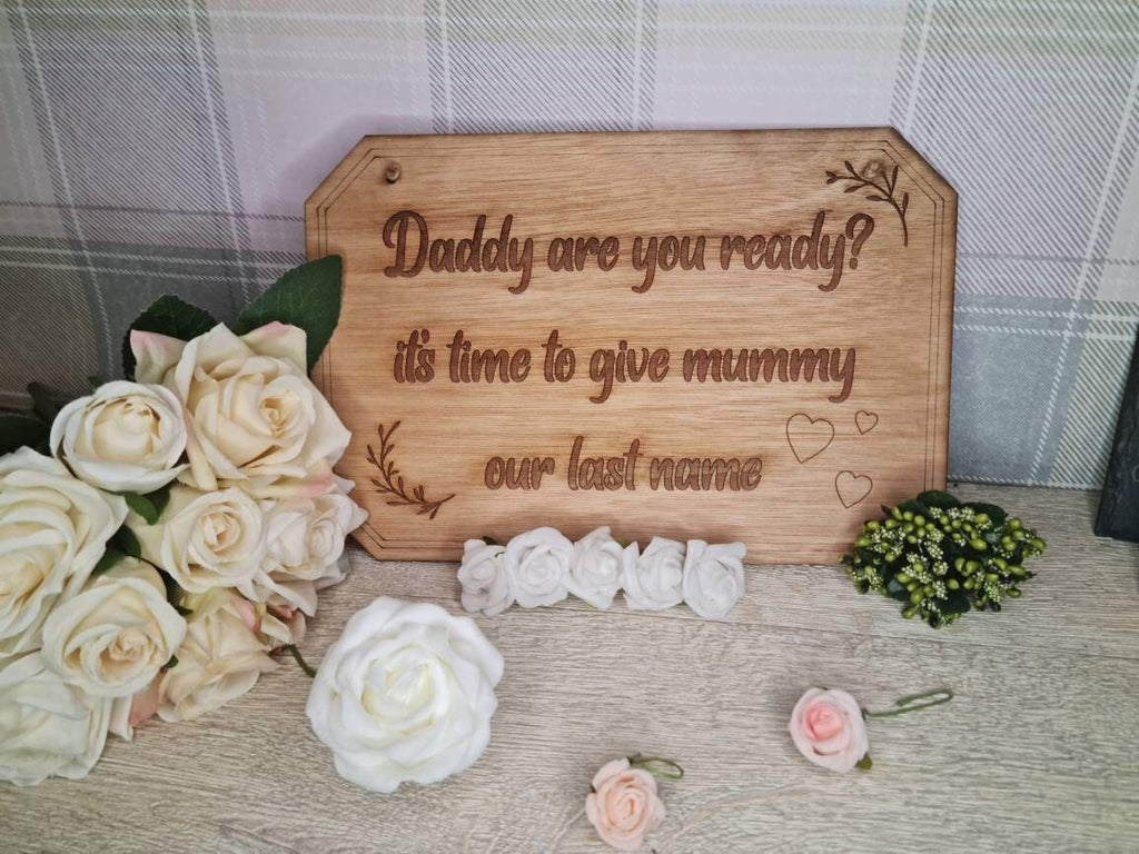 Cute rustic wedding sign for page boy - flower girl - marriage sign - photography - flatlay - decoration - gift - surprise