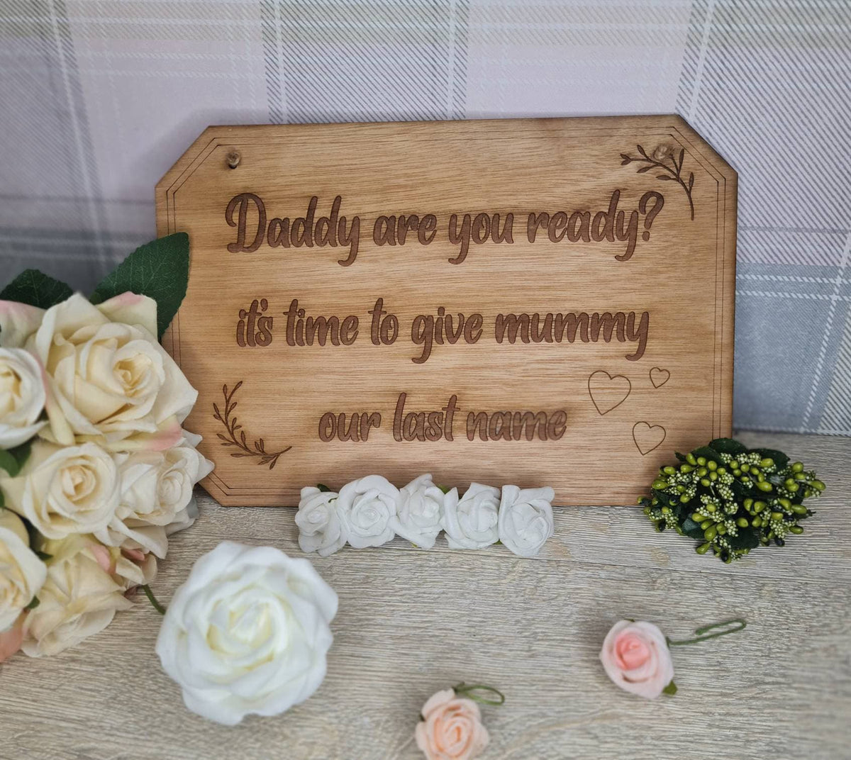 Cute rustic wedding sign for page boy - flower girl - marriage sign - photography - flatlay - decoration - gift - surprise