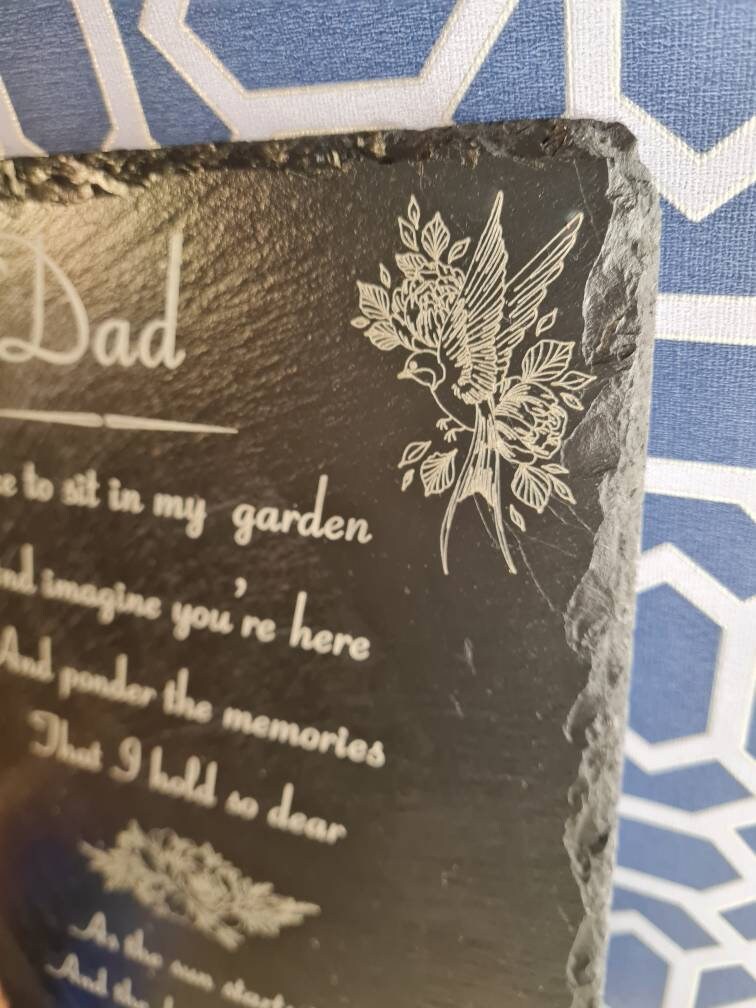 personalised Memorial grave marker, memorial slate, indoor or outdoor remember your loved one - dad - brother - sister - grandma - grandad