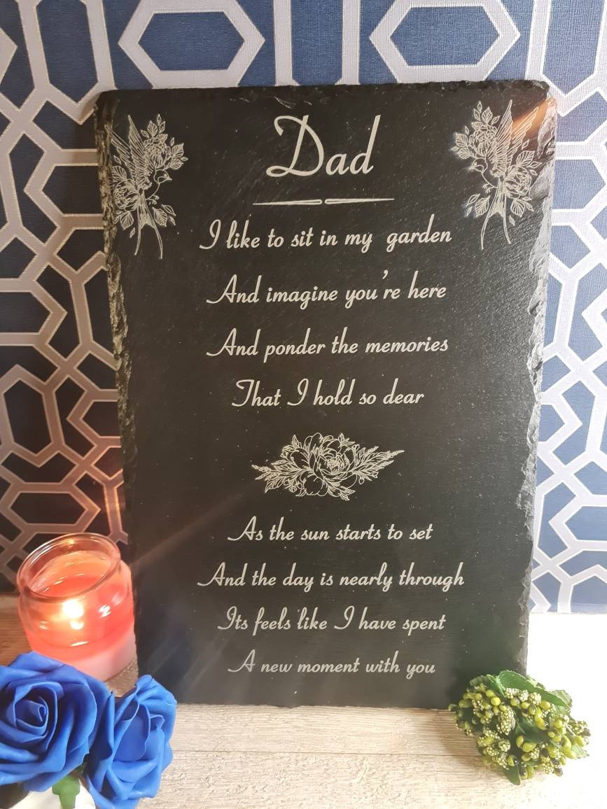 personalised Memorial grave marker, memorial slate, indoor or outdoor remember your loved one - dad - brother - sister - grandma - grandad