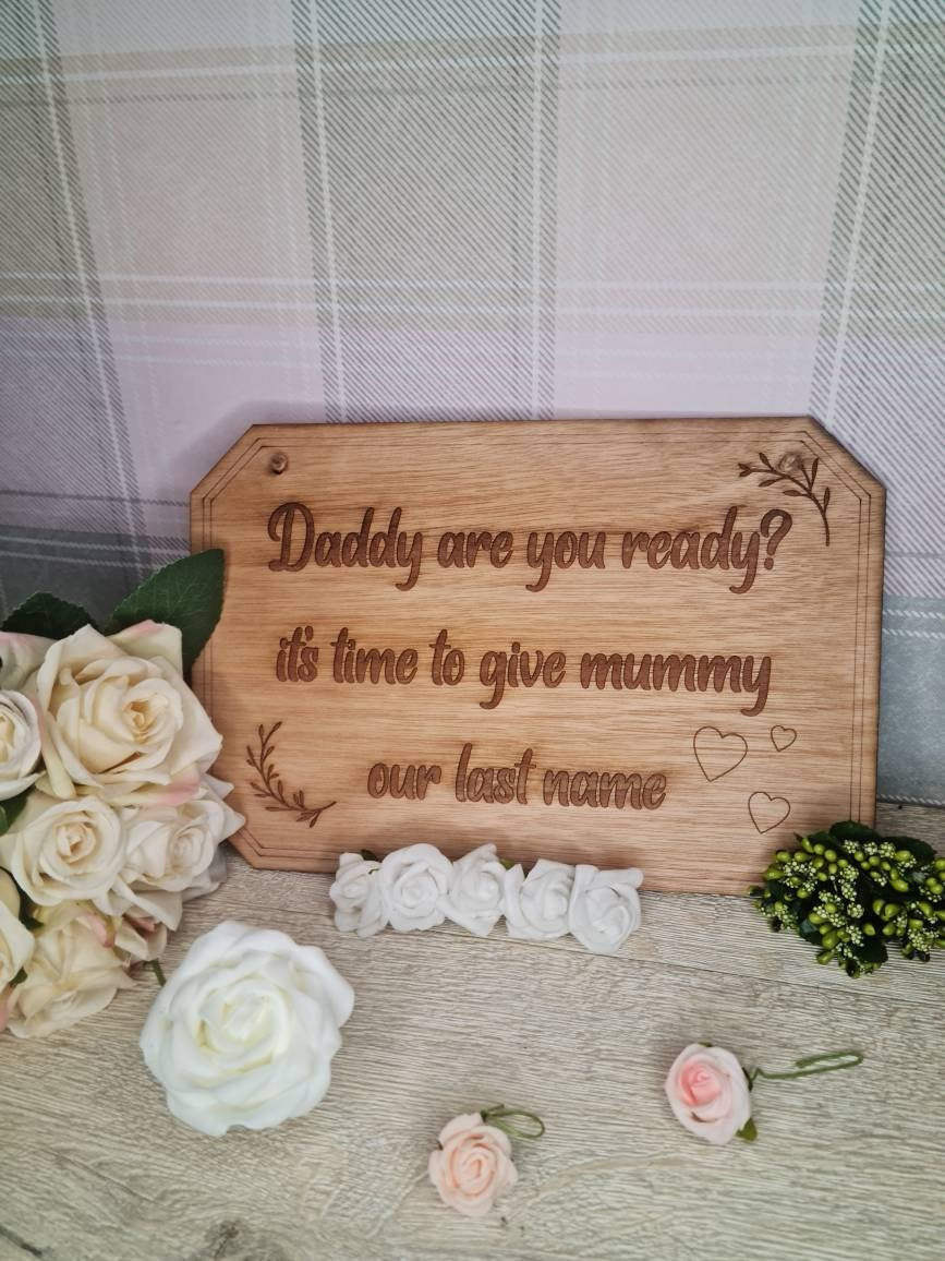 Cute rustic wedding sign for page boy - flower girl - marriage sign - photography - flatlay - decoration - gift - surprise