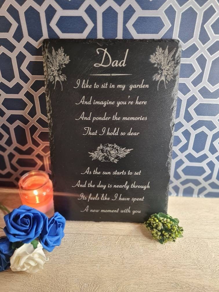 personalised Memorial grave marker, memorial slate, indoor or outdoor remember your loved one - dad - brother - sister - grandma - grandad