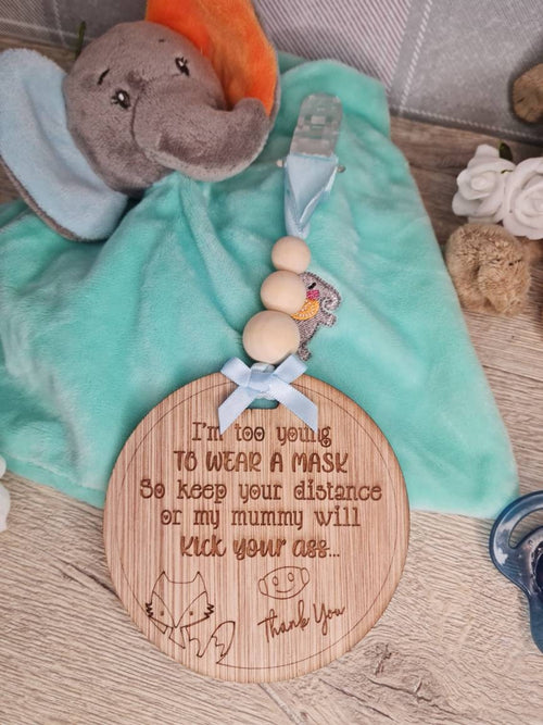 Baby pushchair sign - keep unwanted hands off your baby - pram - buggy - carrier - plaque - clips on - baby shower gift? present? new baby?