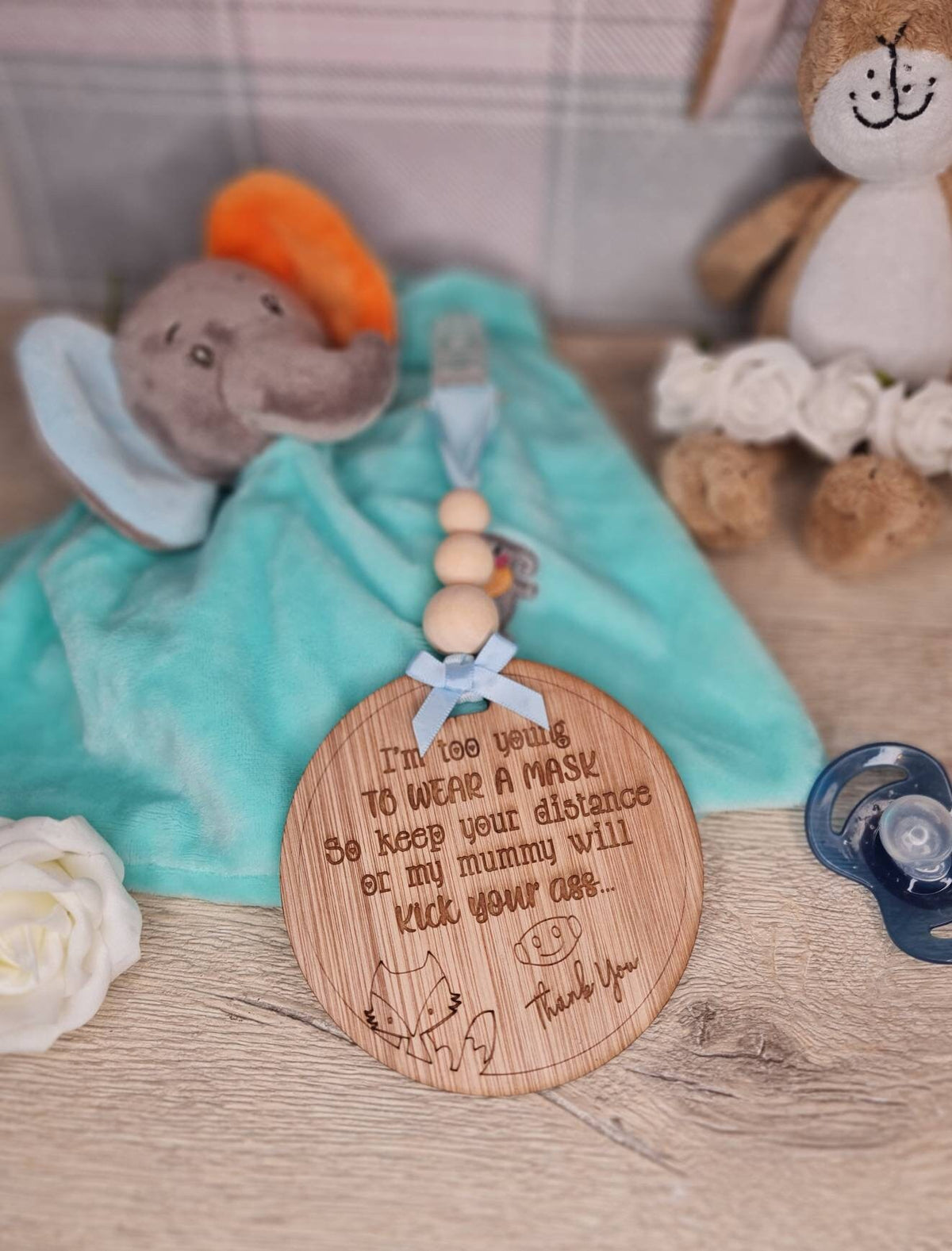 Baby pushchair sign - keep unwanted hands off your baby - pram - buggy - carrier - plaque - clips on - baby shower gift? present? new baby?
