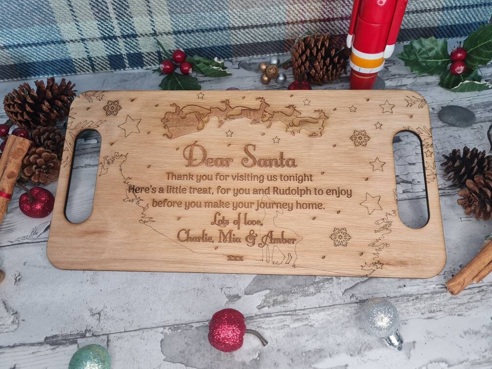 Personalised Christmas eve tray for Santa, Rudolf, Elves. Keepsake - Bespoke - Xmas - Father Christmas - Tradition - St Nicholas - Stocking
