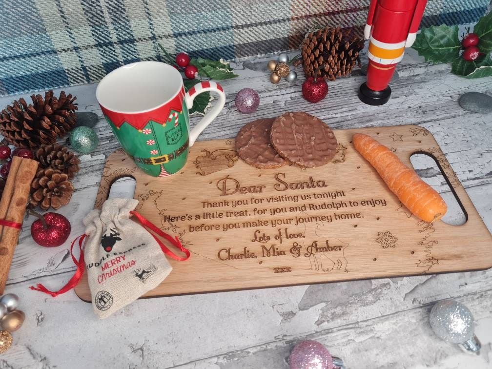 Personalised Christmas eve tray for Santa, Rudolf, Elves. Keepsake - Bespoke - Xmas - Father Christmas - Tradition - St Nicholas - Stocking