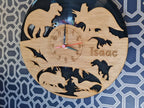personalised Dinosaur Clock - add your own words - T Rex - Dino - Jurassic - great gift - playroom - made with re purposed records - quartz