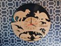 personalised Dinosaur Clock - add your own words - T Rex - Dino - Jurassic - great gift - playroom - made with re purposed records - quartz