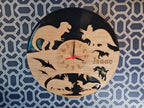 personalised Dinosaur Clock - add your own words - T Rex - Dino - Jurassic - great gift - playroom - made with re purposed records - quartz