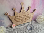 Beautiful bedroom door plaque - bedroom sign for princess - little girls bedroom decor - daughter - granddaughter - crown - tiara - castle