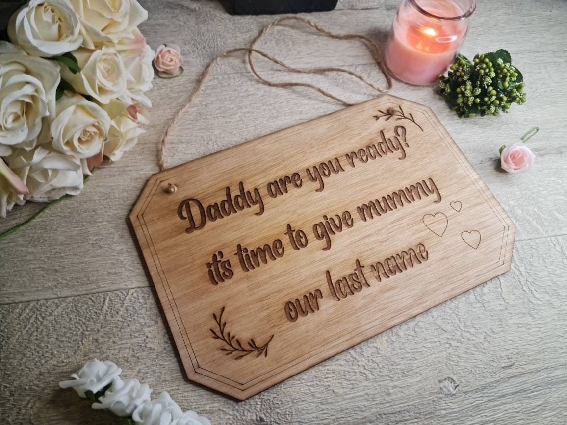 Cute rustic wedding sign for page boy - flower girl - marriage sign - photography - flatlay - decoration - gift - surprise