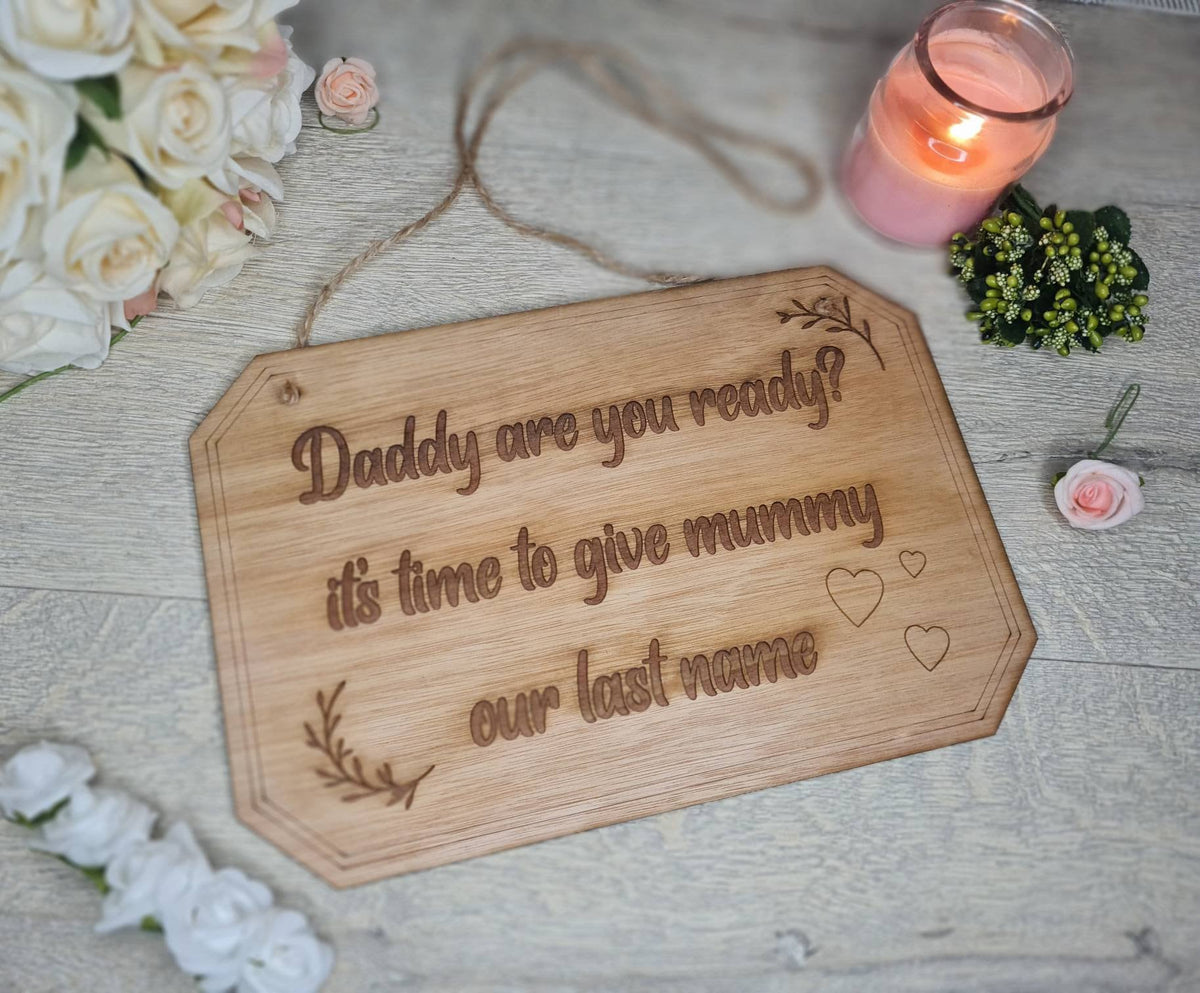 Cute rustic wedding sign for page boy - flower girl - marriage sign - photography - flatlay - decoration - gift - surprise