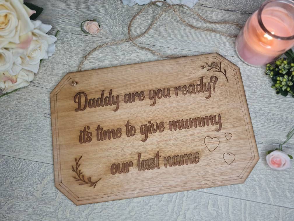 Cute rustic wedding sign for page boy - flower girl - marriage sign - photography - flatlay - decoration - gift - surprise
