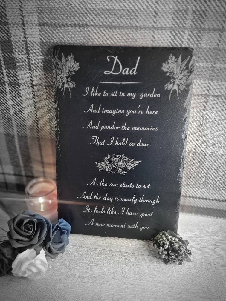 personalised Memorial grave marker, memorial slate, indoor or outdoor remember your loved one - dad - brother - sister - grandma - grandad