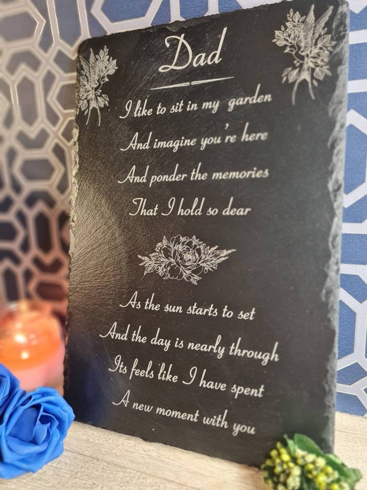 personalised Memorial grave marker, memorial slate, indoor or outdoor remember your loved one - dad - brother - sister - grandma - grandad