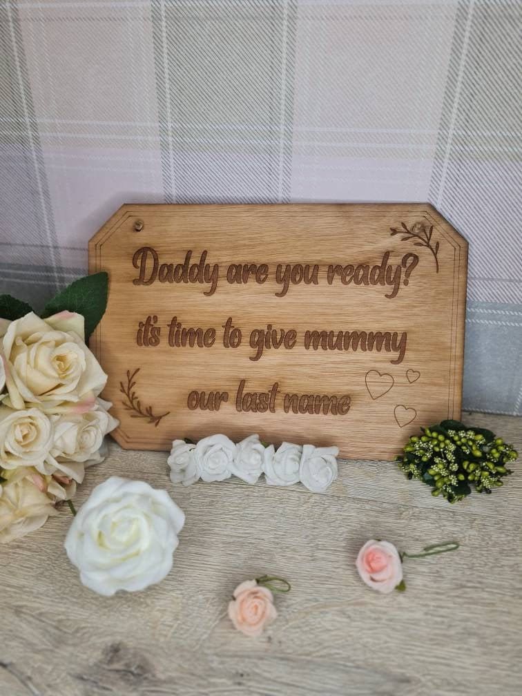 Cute rustic wedding sign for page boy - flower girl - marriage sign - photography - flatlay - decoration - gift - surprise