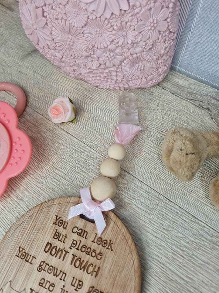Baby pushchair sign - keep unwanted hands off your baby - pram - buggy - carrier - plaque - clips on - baby shower gift? present? new baby?