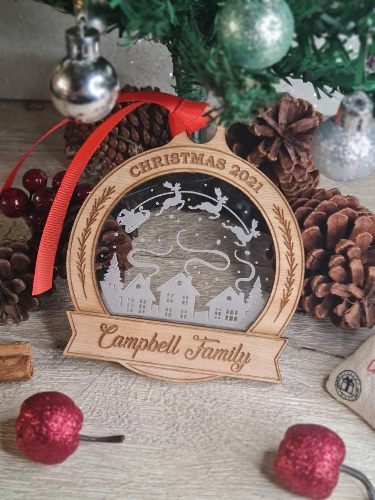 Personalised Christmas family name bauble - Beautiful xmas decoration - santa - decor - father christmas - st nick - present - secret santa