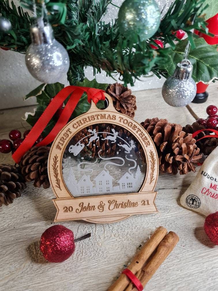 Personalised First Christmas name bauble - Beautiful xmas decoration - santa - decor - father christmas - st nick - present - secret santa