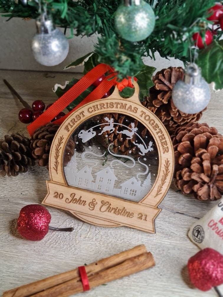 Personalised First Christmas name bauble - Beautiful xmas decoration - santa - decor - father christmas - st nick - present - secret santa