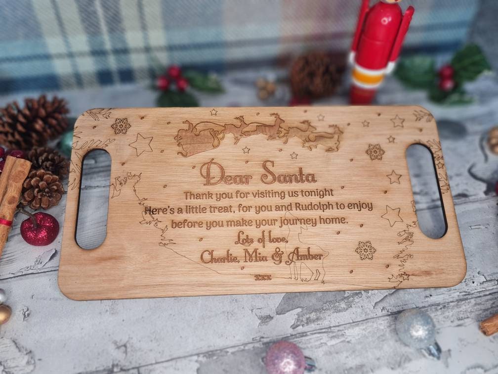 Personalised Christmas eve tray for Santa, Rudolf, Elves. Keepsake - Bespoke - Xmas - Father Christmas - Tradition - St Nicholas - Stocking