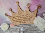 Beautiful bedroom door plaque - bedroom sign for princess - little girls bedroom decor - daughter - granddaughter - crown - tiara - castle