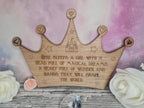 Beautiful bedroom door plaque - bedroom sign for princess - little girls bedroom decor - daughter - granddaughter - crown - tiara - castle