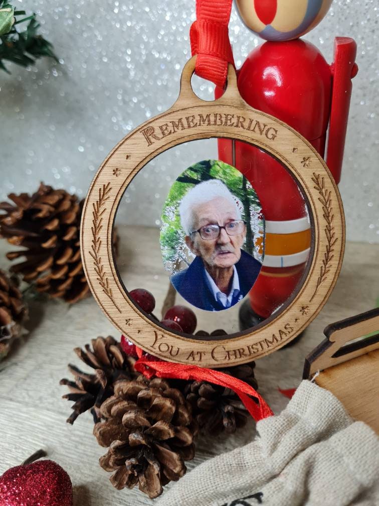 Personalised Christmas memory bauble - picture of your loved one - Remember - memorial - xmas - gift - present - tree - decoration - decor
