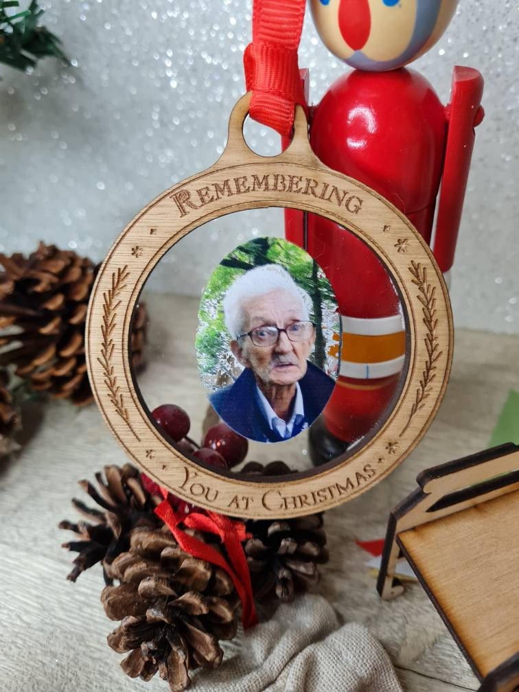 Personalised Christmas memory bauble - picture of your loved one - Remember - memorial - xmas - gift - present - tree - decoration - decor