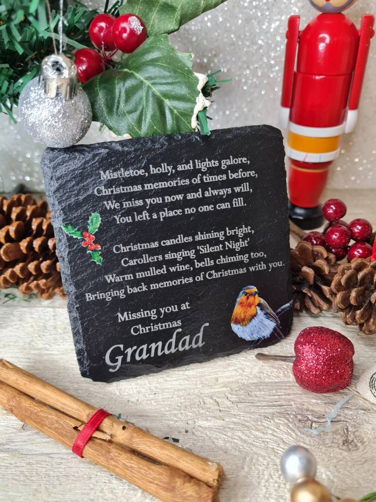Personalised Christmas memory stone - Remember a loved one - Grave marker - memorial - xmas - gift - present - tree - decoration - decor