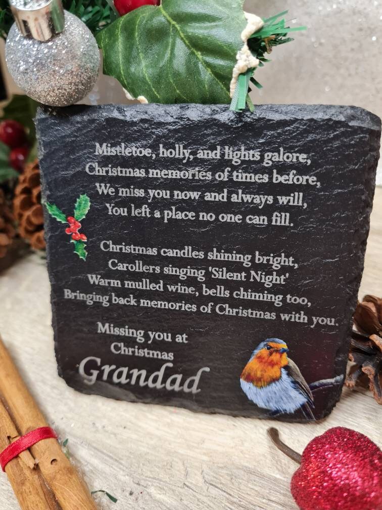 Personalised Christmas memory stone - Remember a loved one - Grave marker - memorial - xmas - gift - present - tree - decoration - decor