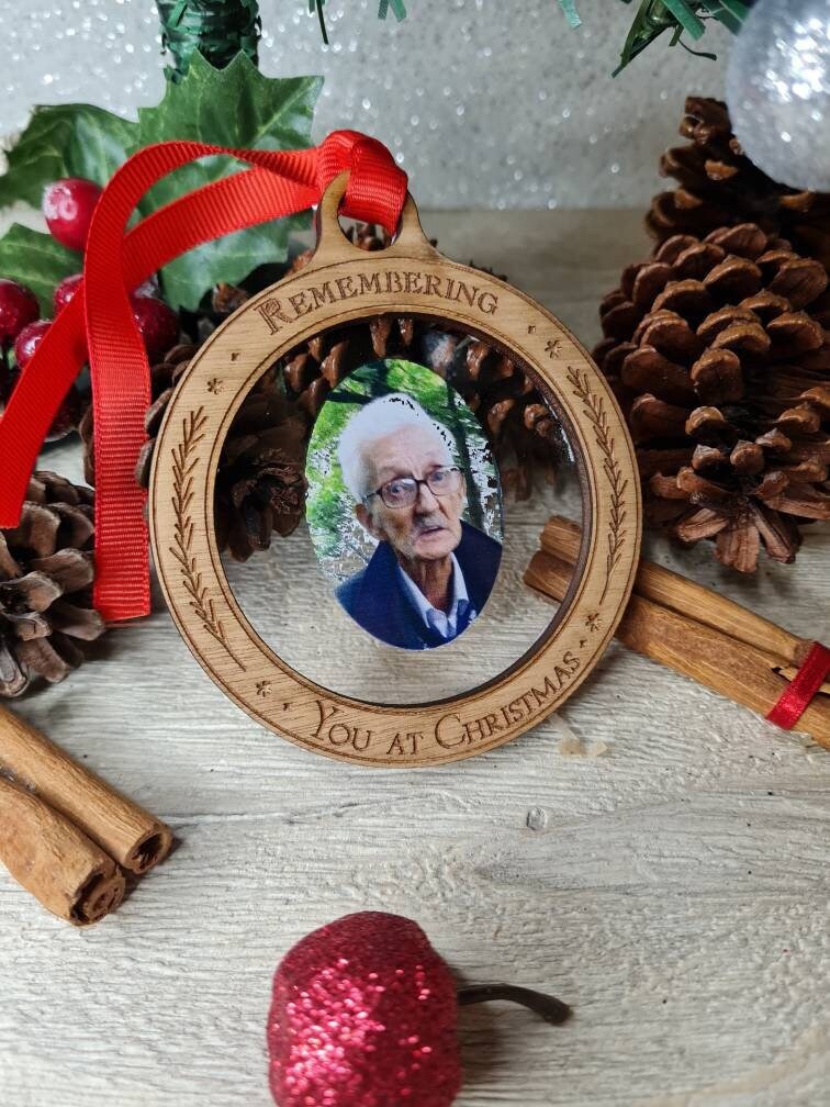 Personalised Christmas memory bauble - picture of your loved one - Remember - memorial - xmas - gift - present - tree - decoration - decor