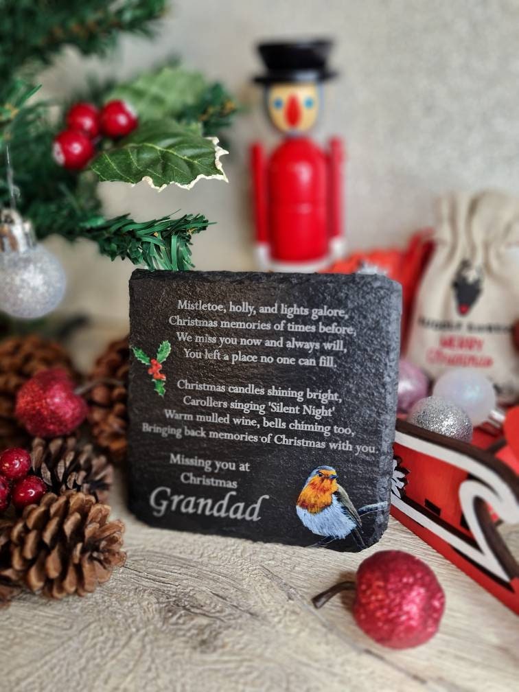 Personalised Christmas memory stone - Remember a loved one - Grave marker - memorial - xmas - gift - present - tree - decoration - decor